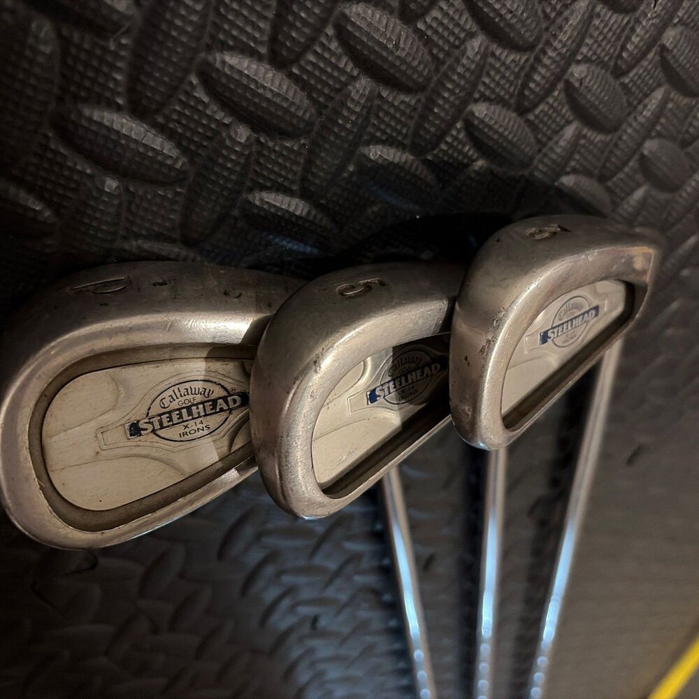 2000 CALLAWAY STEELHEAD X14 IRON SET 3, 5, P UNIFLEX CONSTANT WEIGHT GOLF PRIDE